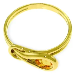 0.65 Carat 14K Solid Yellow Gold Timidness Enfolds Citrine Ring