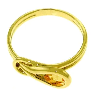 0.65 Carat 14K Solid Yellow Gold Timidness Enfolds Citrine Ring