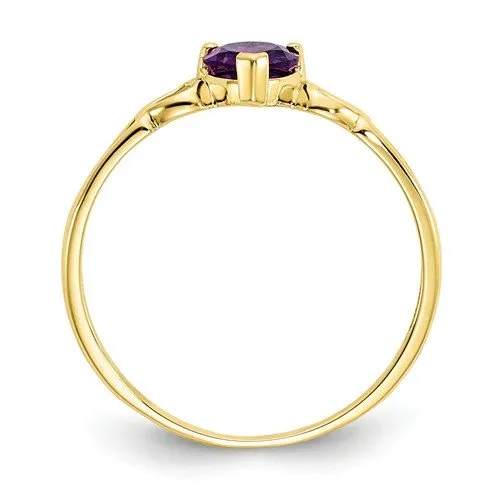 10KT YELLOW GOLD AMETHYST HEART RING