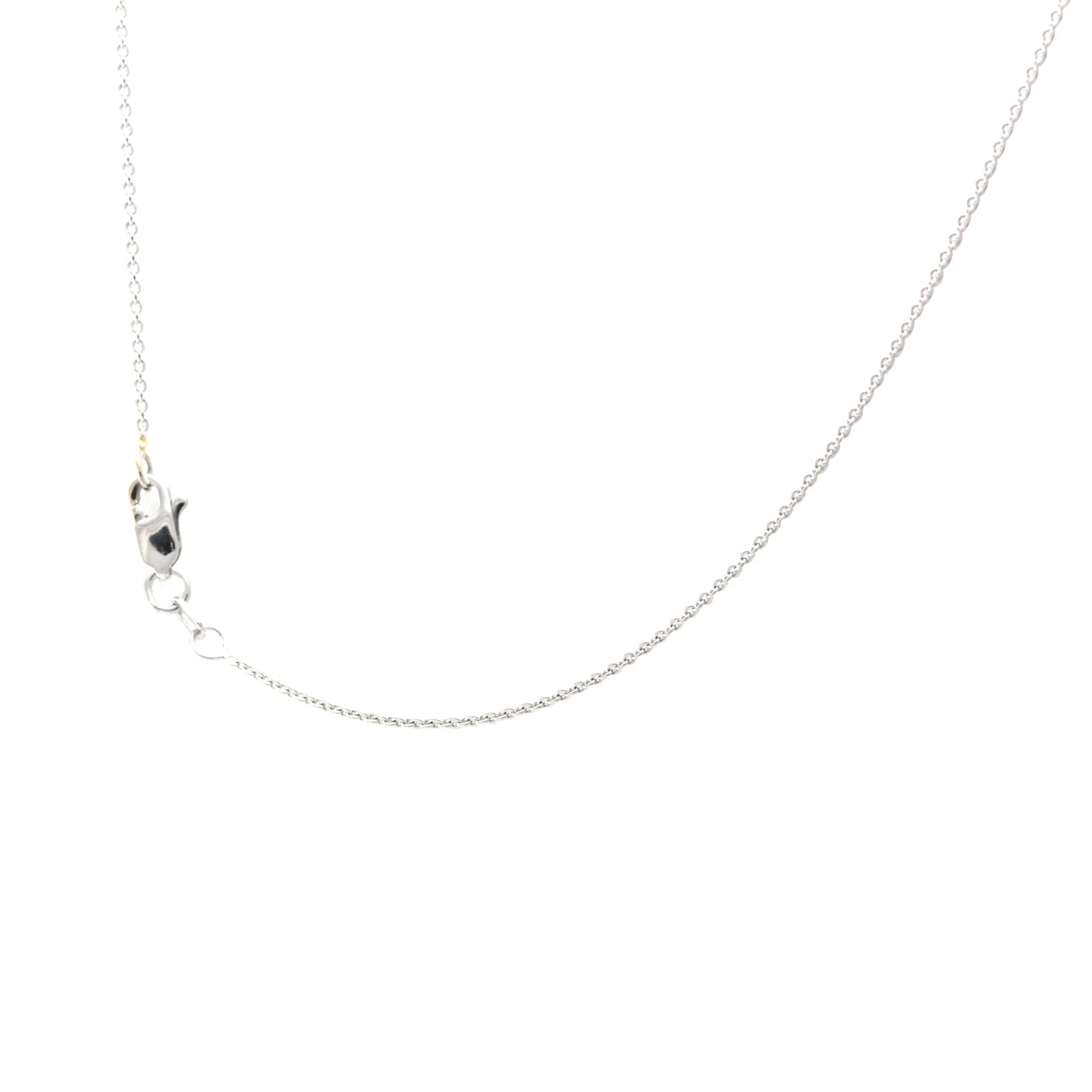 1.30CTW Oval Ruby Diamond Halo Pendant 18k White Gold Cable Link Chain Necklace
