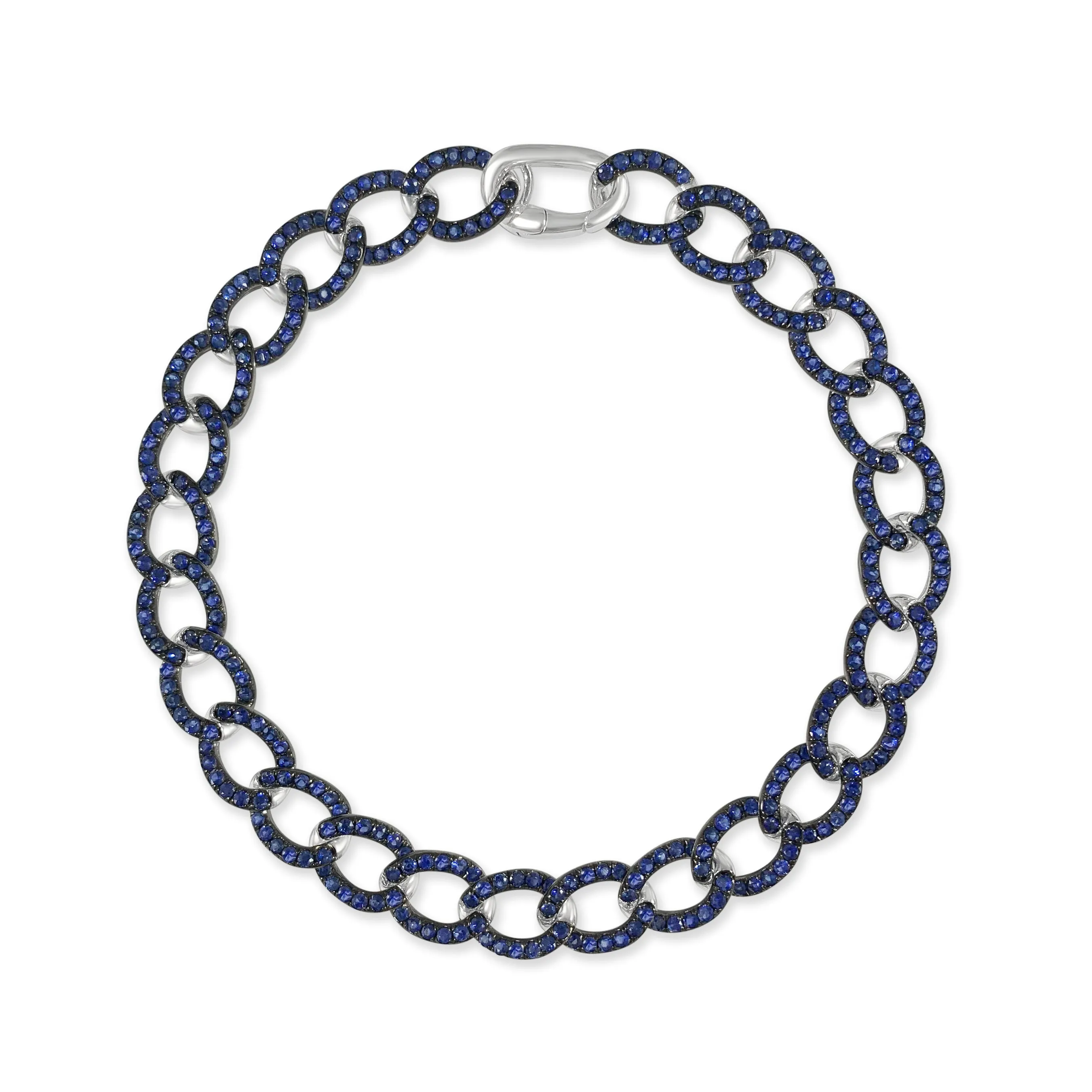 14k Gold & Sapphire Link Bracelet - 3.27ct