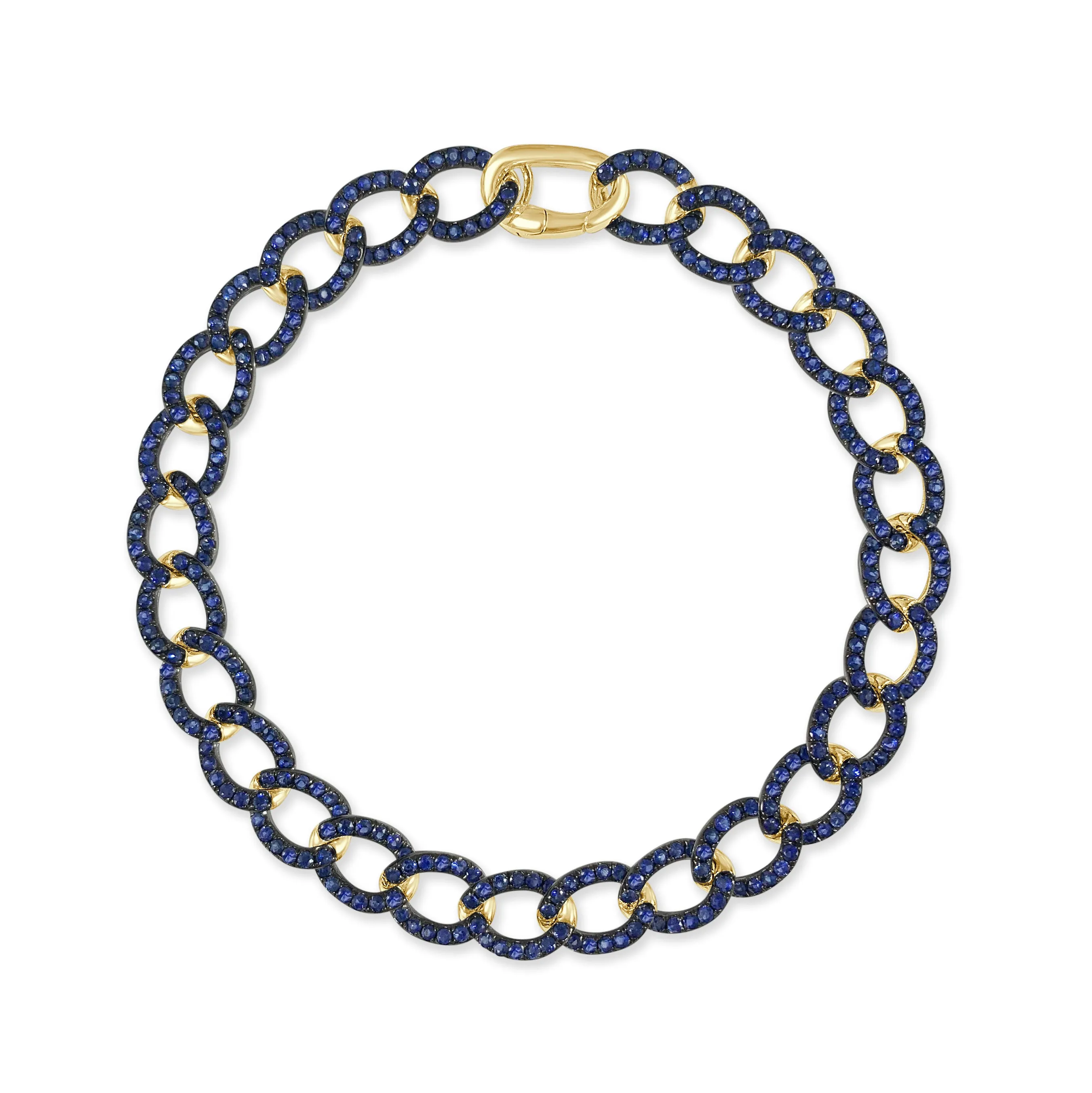 14k Gold & Sapphire Link Bracelet - 3.27ct