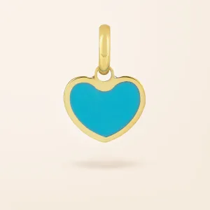 14K Gold Inlay Heart Charm