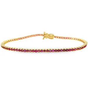 14K Gold Ruby Tennis Bracelet