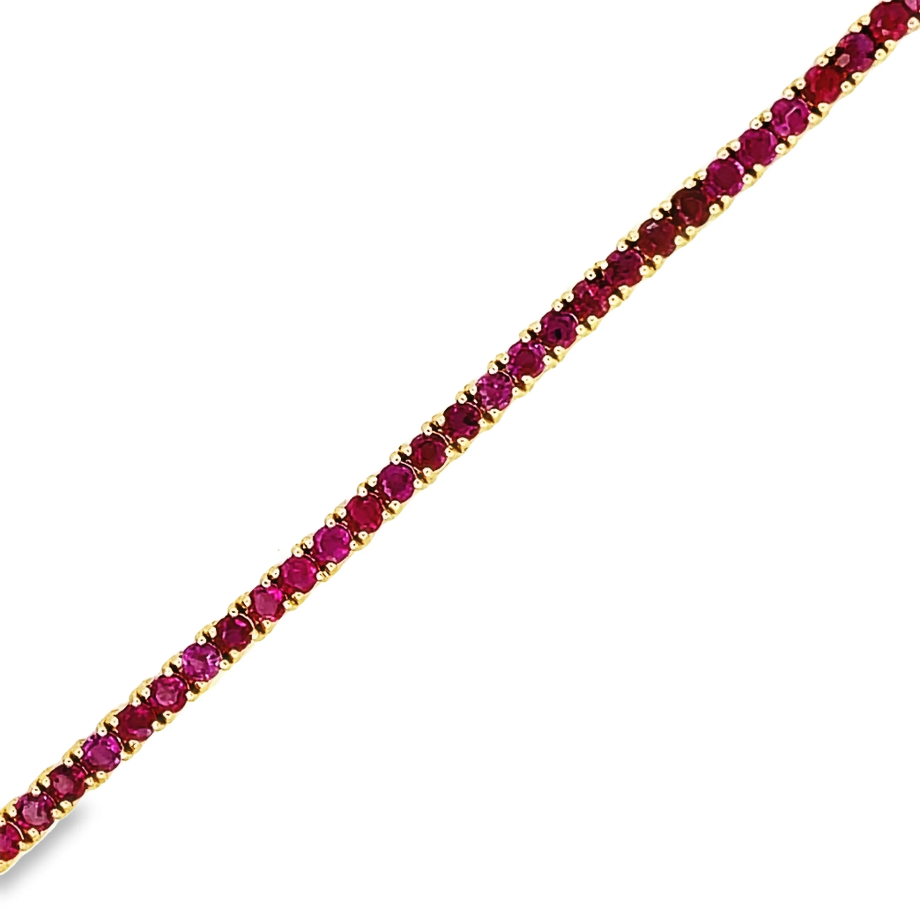 14K Gold Ruby Tennis Bracelet