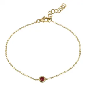 14K LARGE BEZEL SET RUBY BRACELET