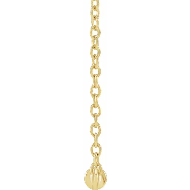 14K Yellow Gold Cultured White Freshwater Pearl Bar 18" Necklace