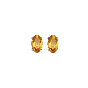 14Kt White Gold & Citrine 1Ctw Earring