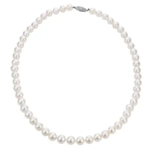 18 inch Pearl Necklace with 14K White Clasp