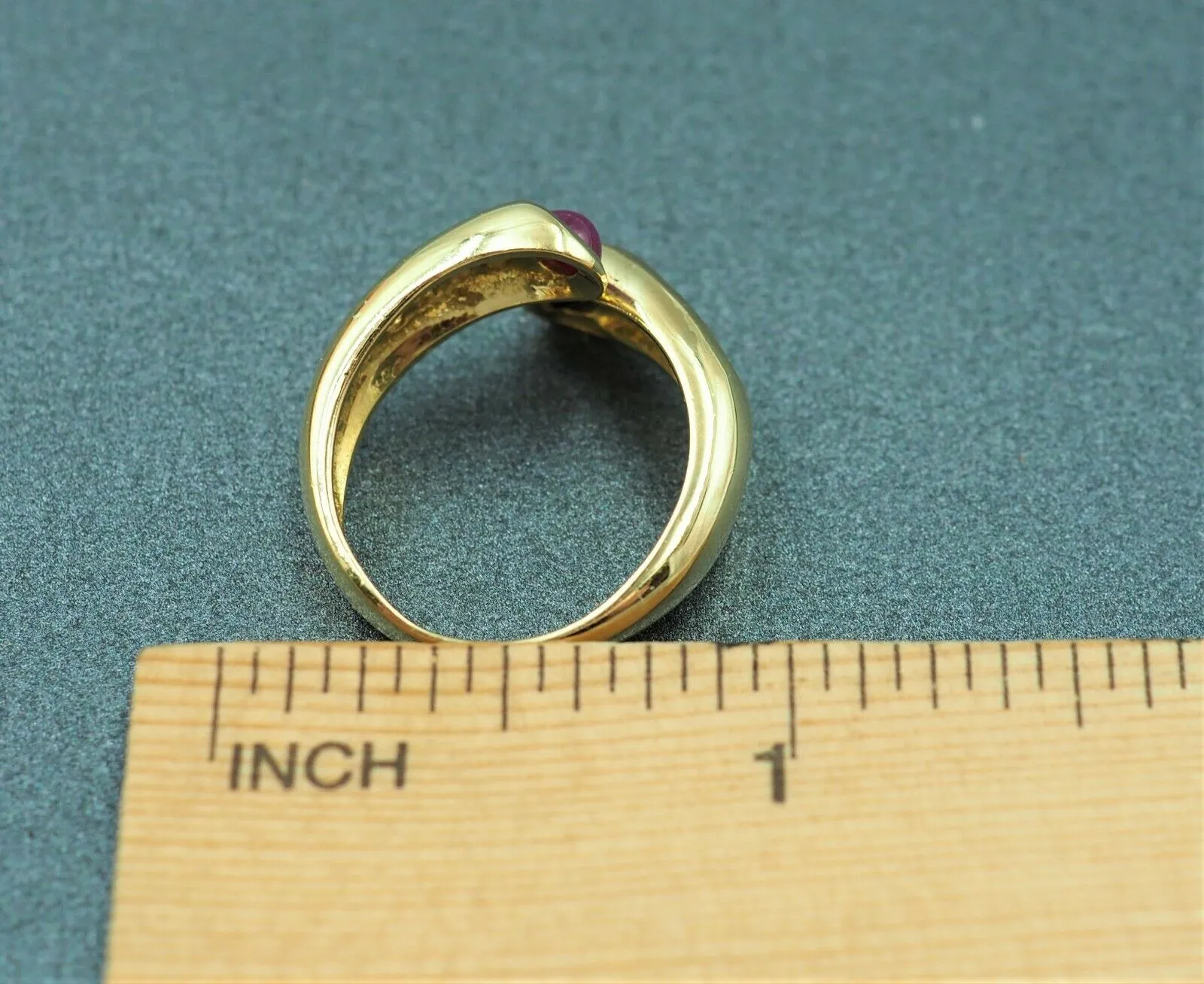 18ct Yellow Gold Ruby, Sapphire & Cubic Zirconia Ring
