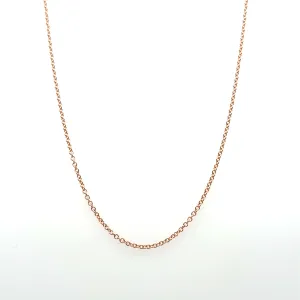 18K Rose Gold Cable Chain Metal Necklace