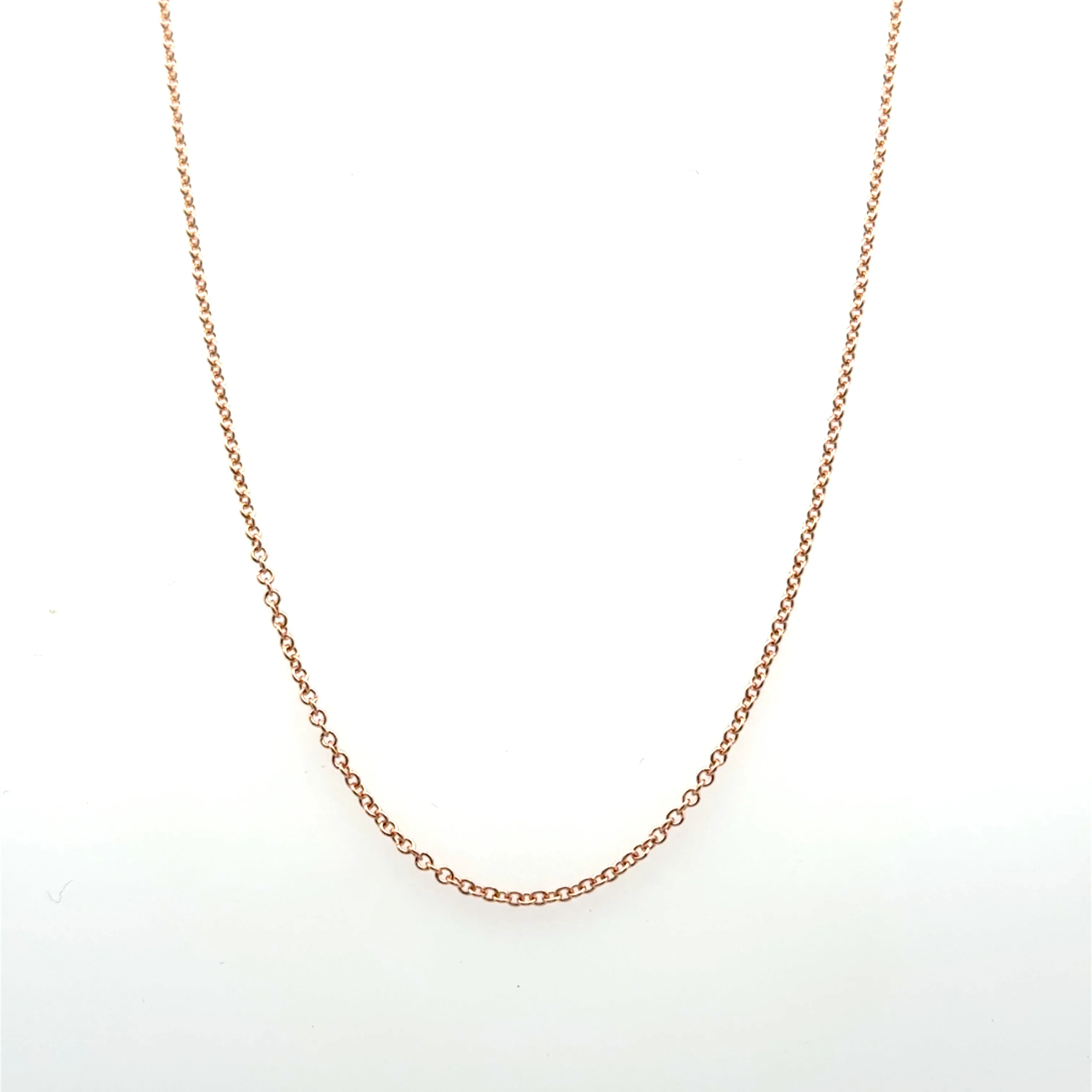 18K Rose Gold Cable Chain Metal Necklace