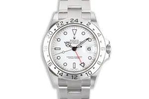 2004 Unpolished Rolex Explorer II 16570 Polar Dial Box & Papers