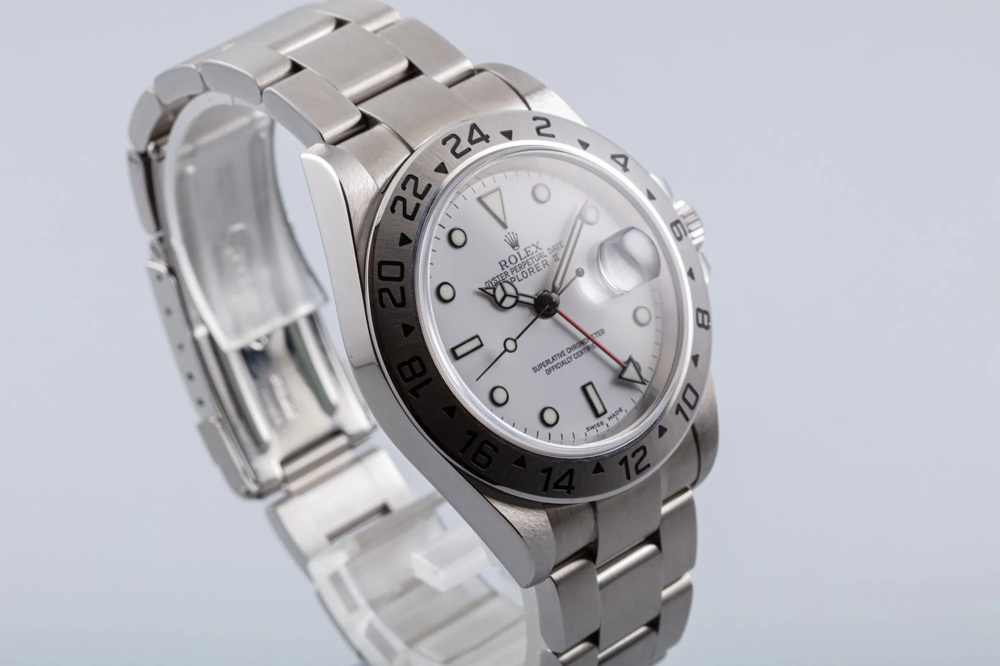 2004 Unpolished Rolex Explorer II 16570 Polar Dial Box & Papers
