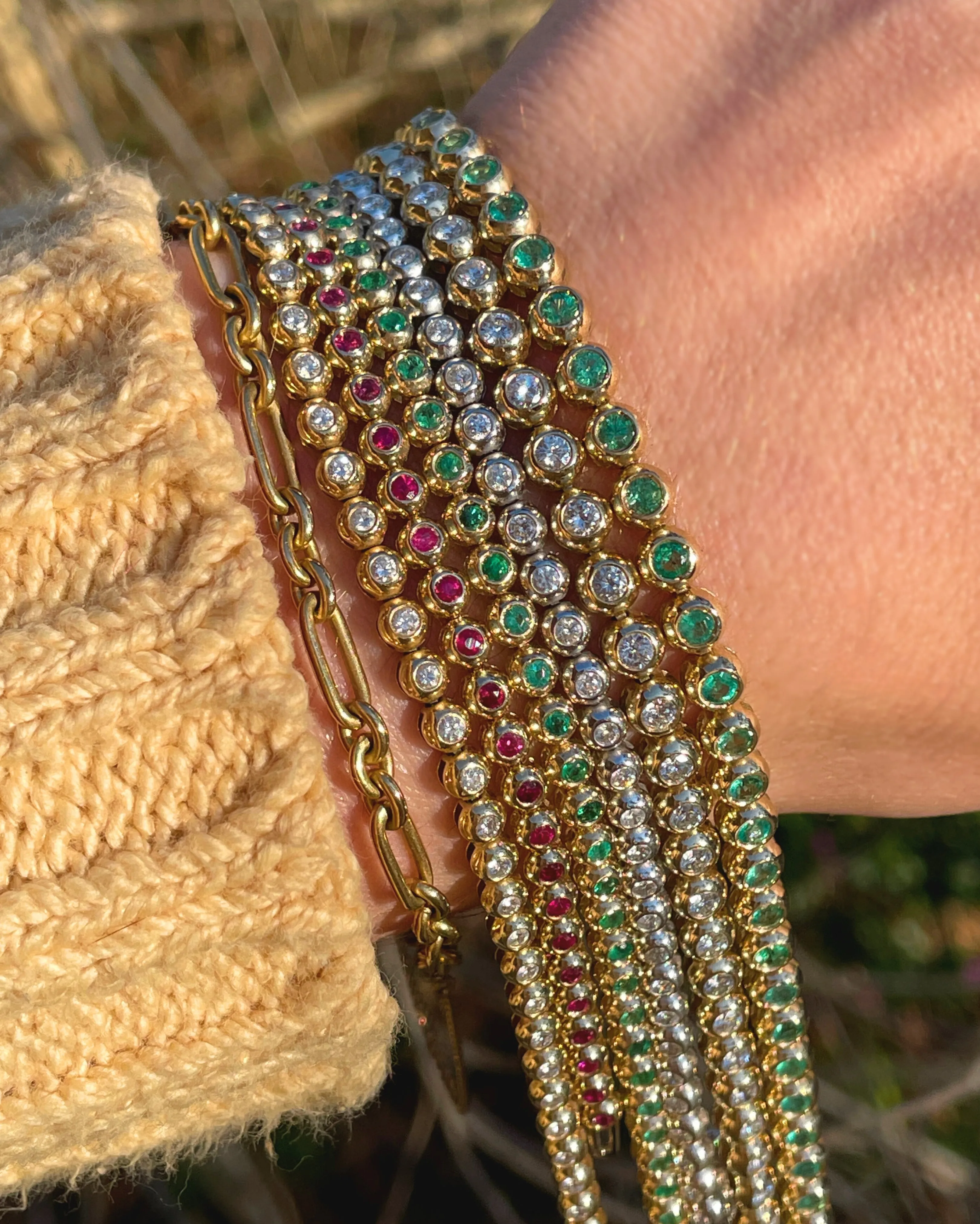 3GOG 14K Original Bubble Bracelet - Emerald, Ruby, or Sapphire - PREORDER DOWNPAYMENT
