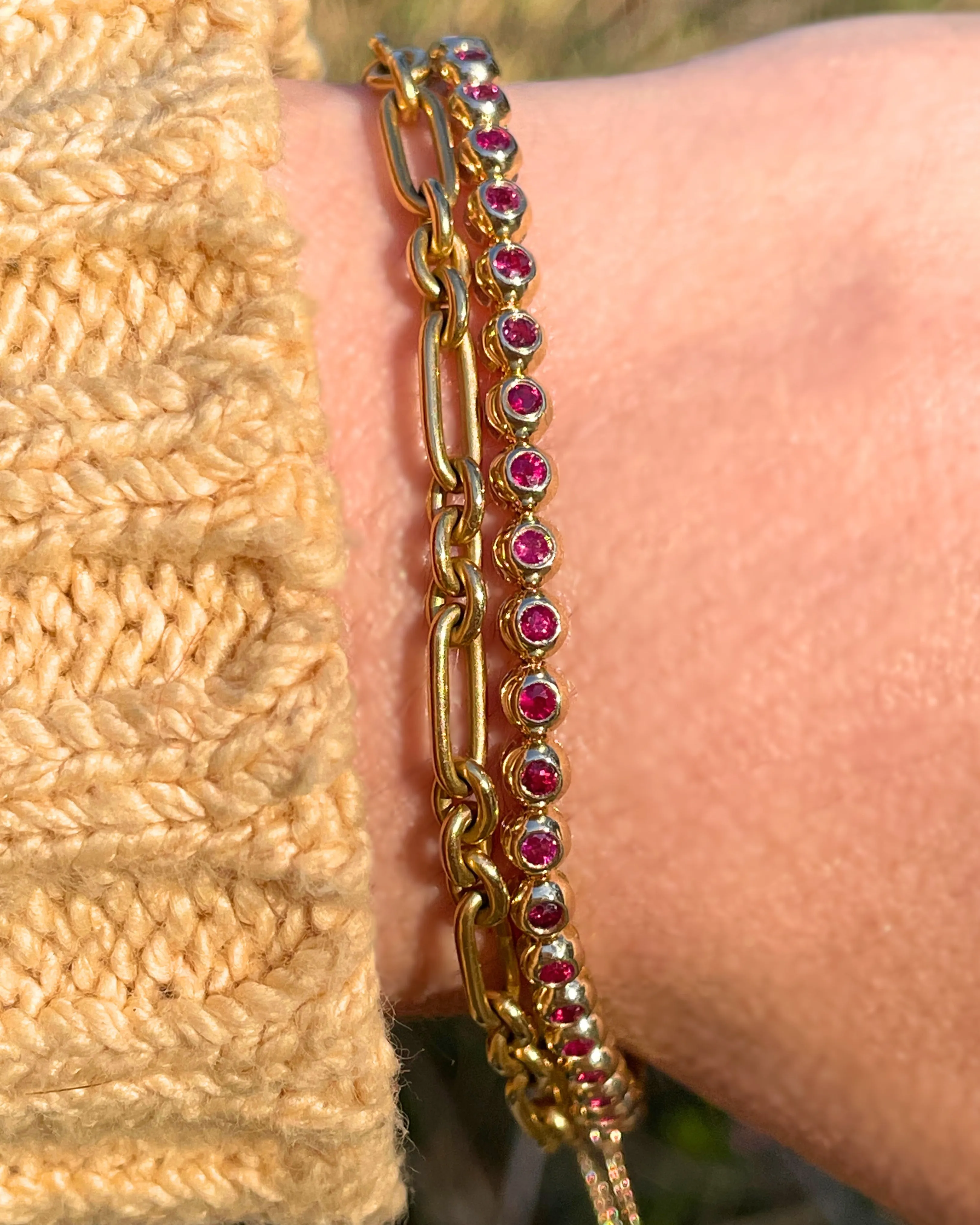 3GOG 14K Original Bubble Bracelet - Emerald, Ruby, or Sapphire - PREORDER DOWNPAYMENT