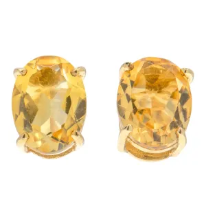 9ct Gold Citrine Stud Earrings, 2.00ct.