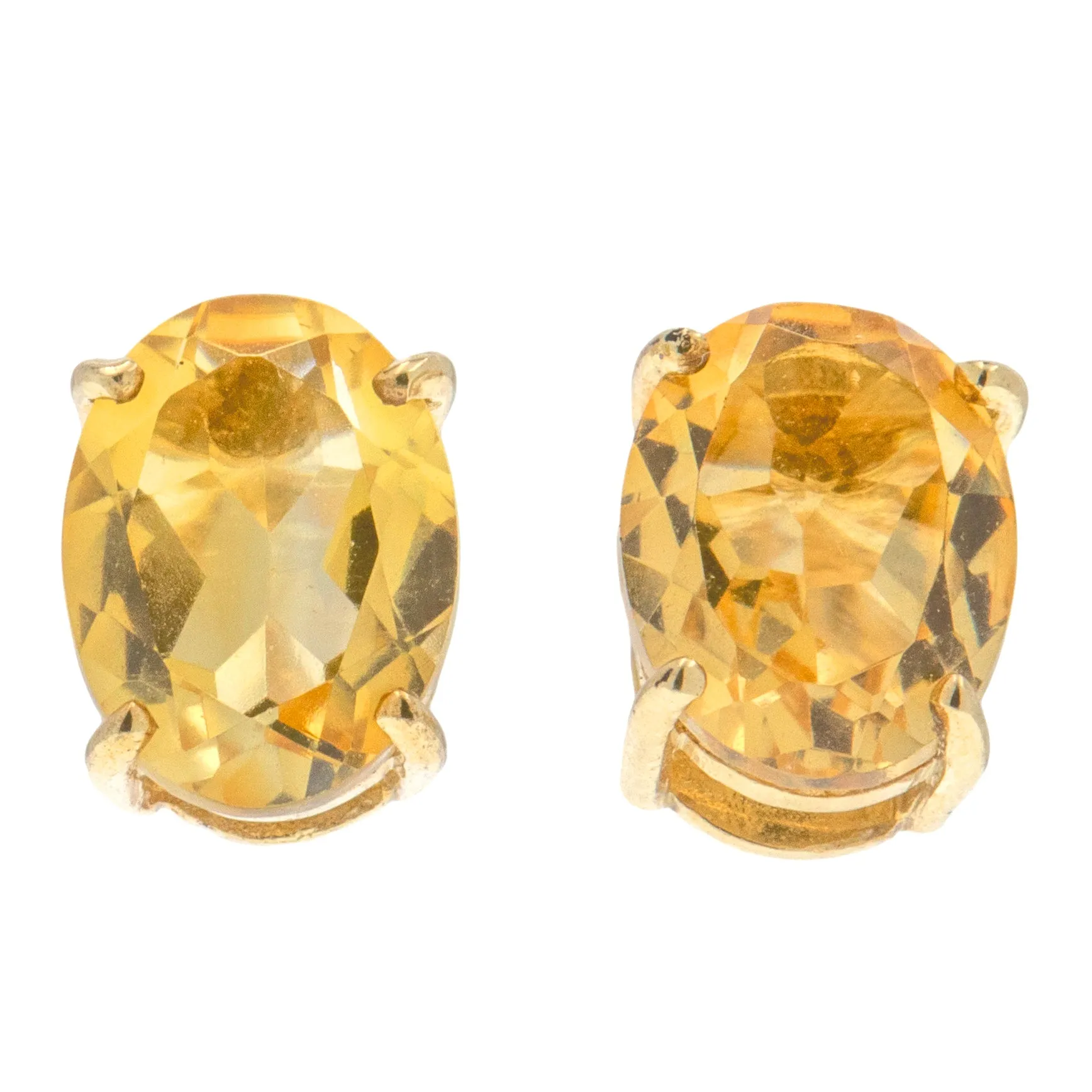 9ct Gold Citrine Stud Earrings, 2.00ct.