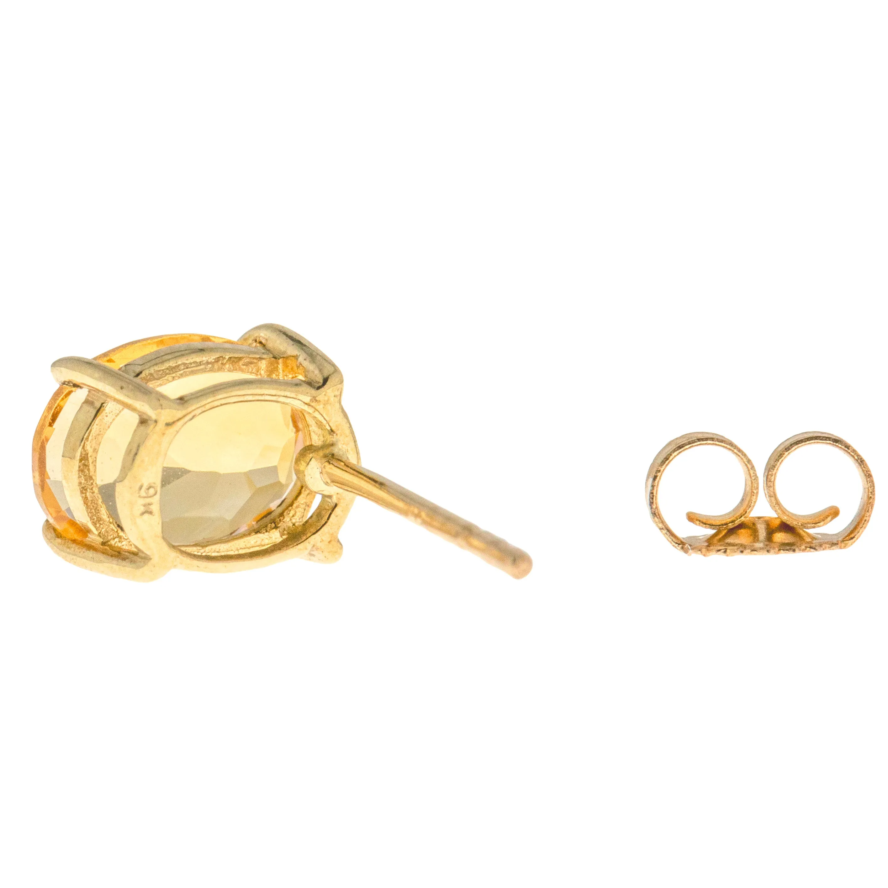 9ct Gold Citrine Stud Earrings, 2.00ct.