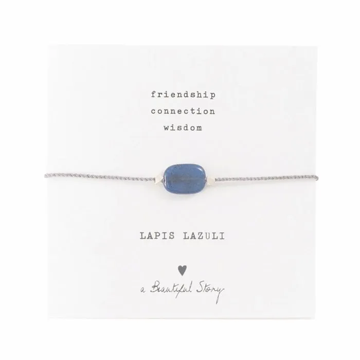 A Beautiful Story - Gemstone Card Lapis Lazuli Silver Bracelet
