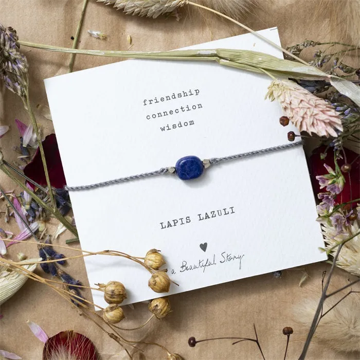 A Beautiful Story - Gemstone Card Lapis Lazuli Silver Bracelet
