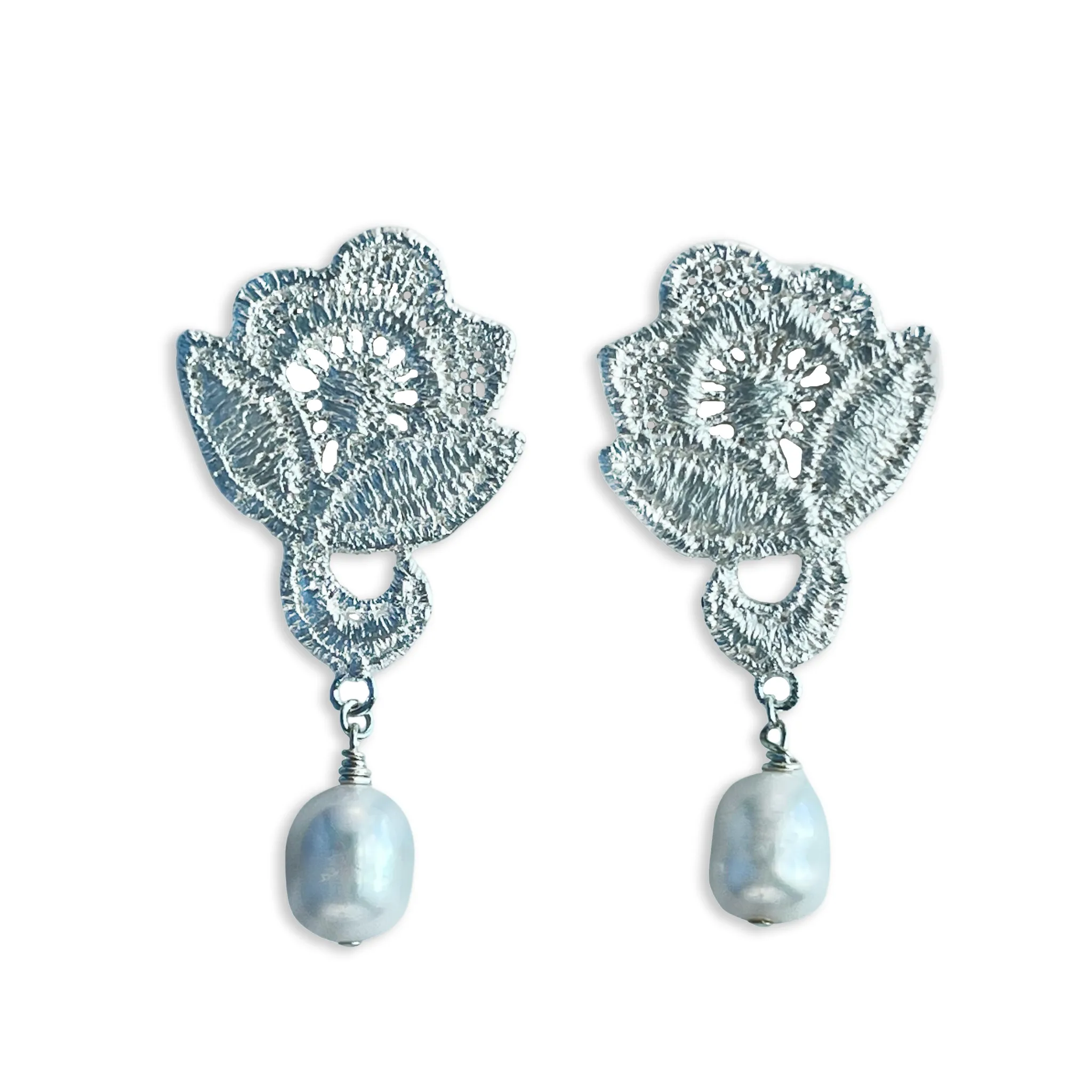 Alyce Lace and Baroque Pearl Earrings