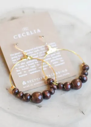 Amber Dark Wood Earrings