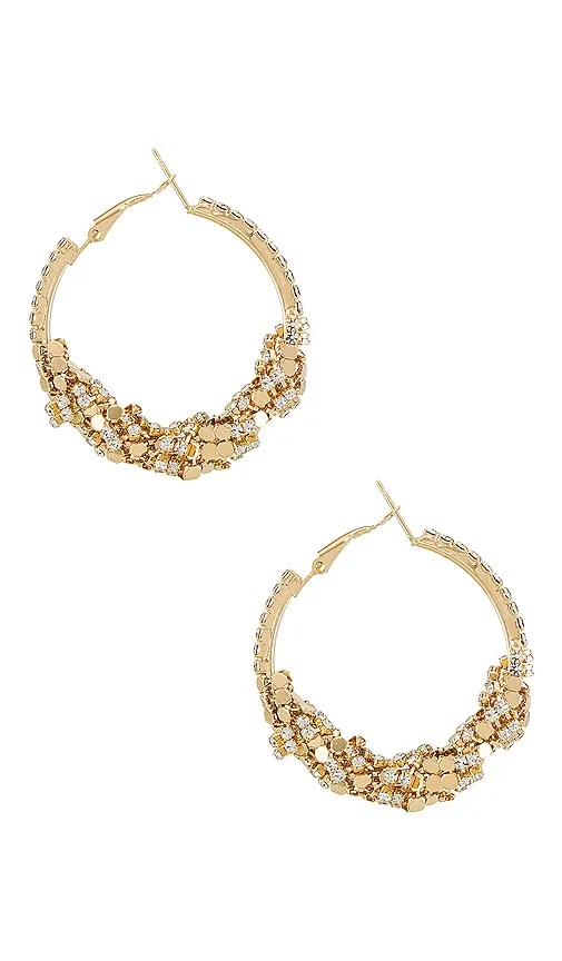 Amber Sceats Detail Hoop Earring in Metallic Gold