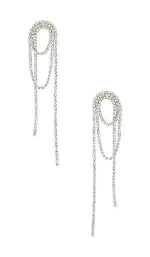 Amber Sceats Diamond Dangle Earring in Metallic Silver