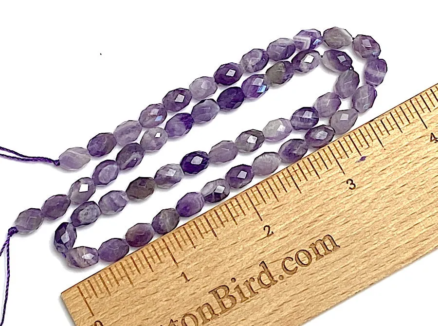 Amethyst Beads, 7.5mm Faceted Gemstone, Strand of ~50 Beads  #L-157