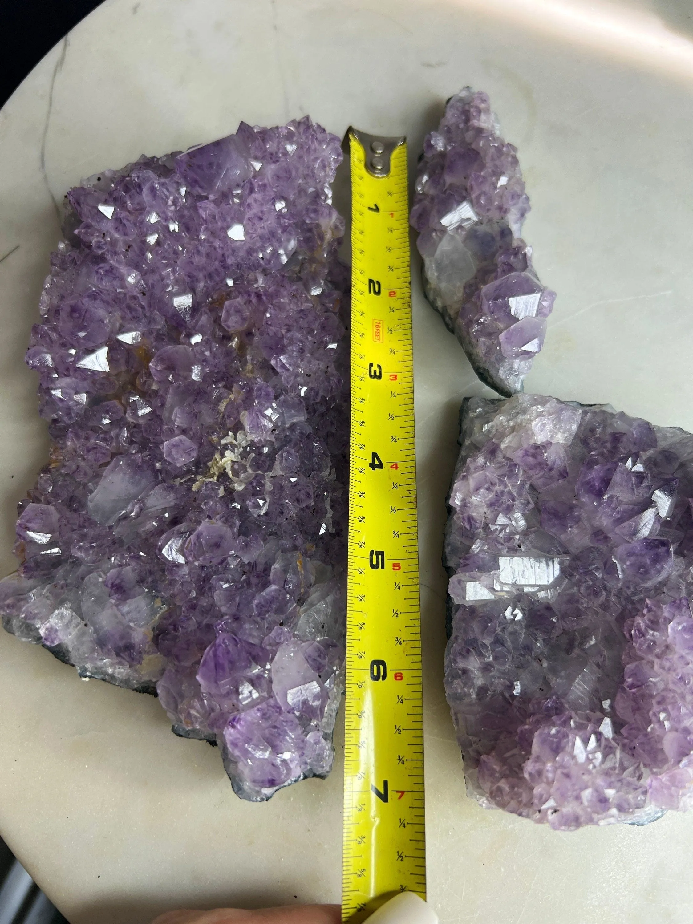 Amethyst cluster 2 pounds 2oz total of 3 clusters