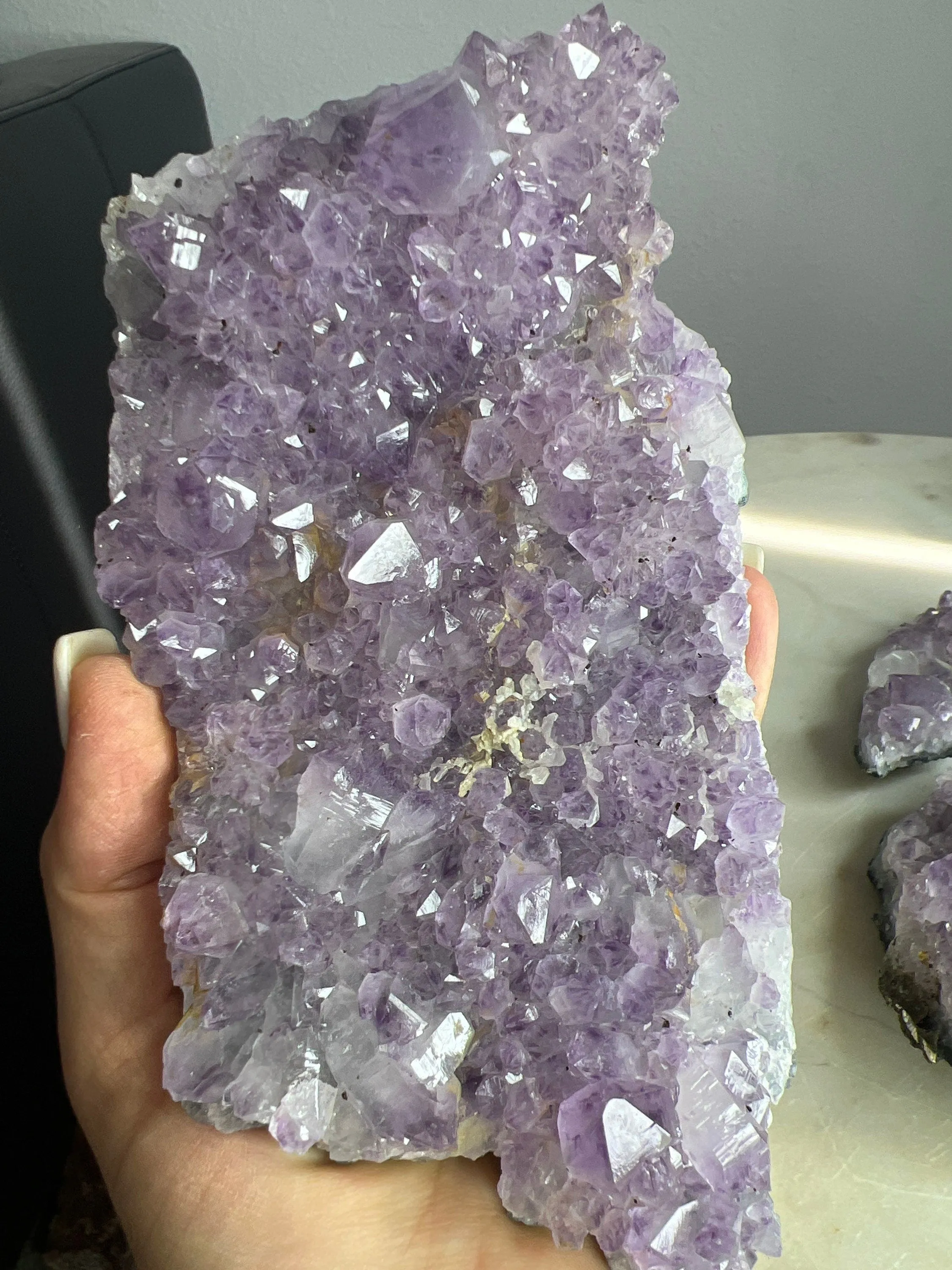 Amethyst cluster 2 pounds 2oz total of 3 clusters