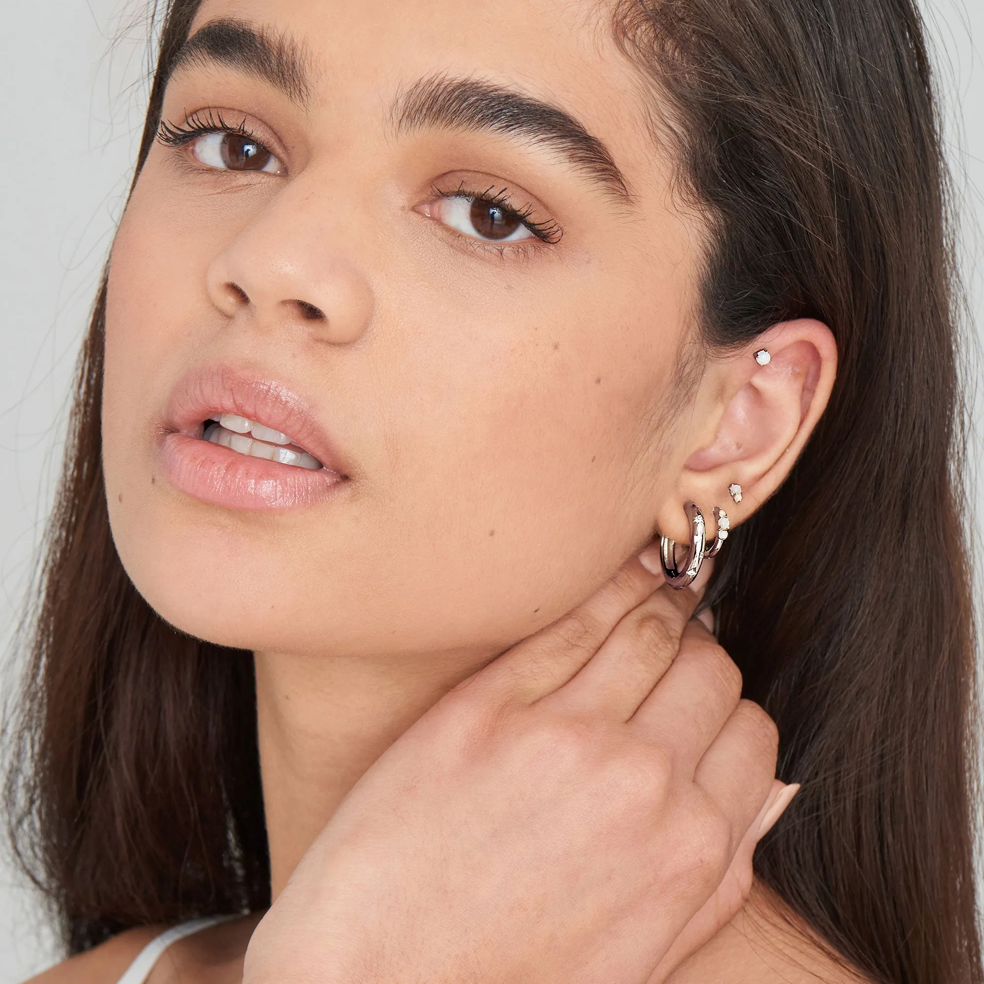 Ania Haie Silver Kyoto Opal Cabochon Barbell Single Earring