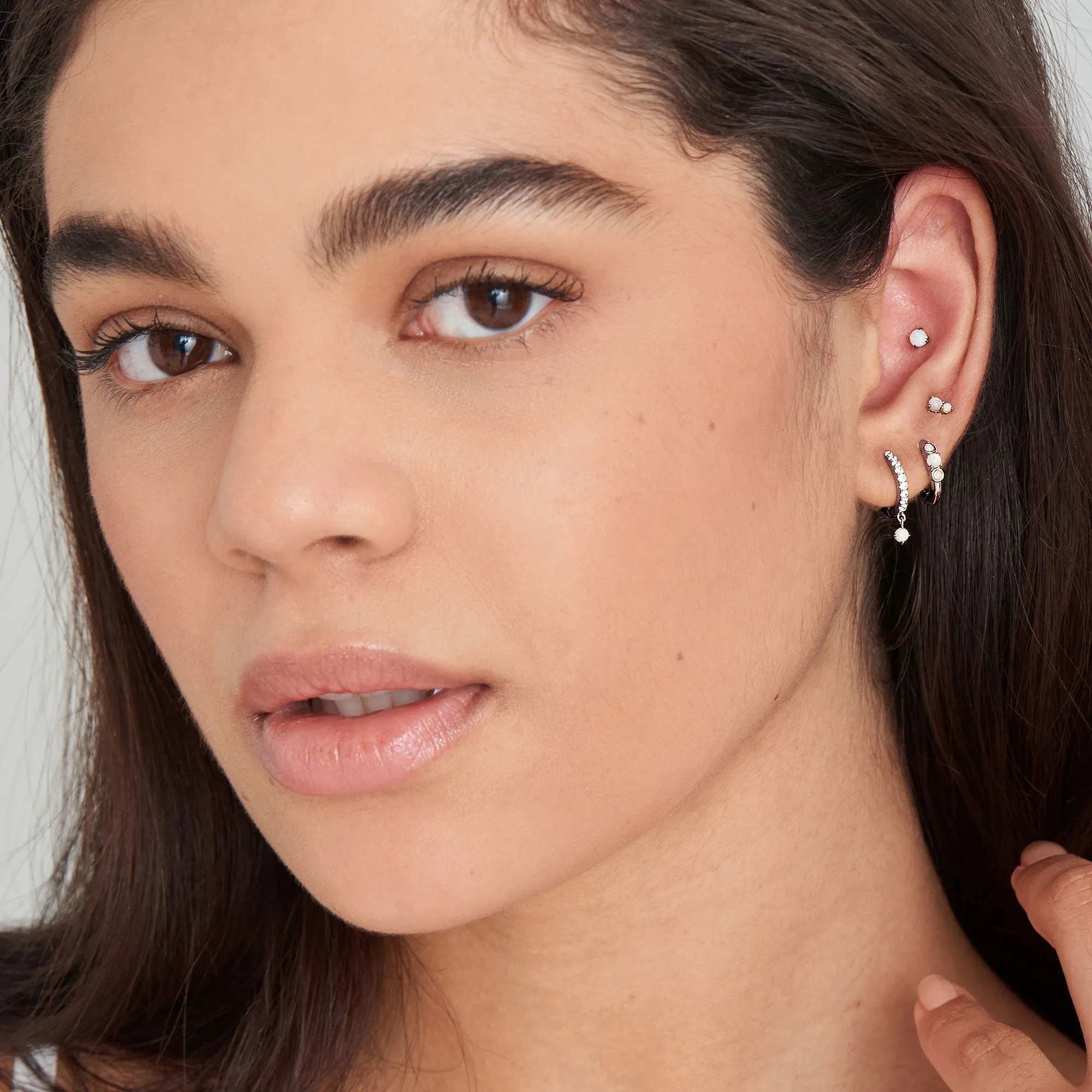 Ania Haie Silver Kyoto Opal Cabochon Barbell Single Earring