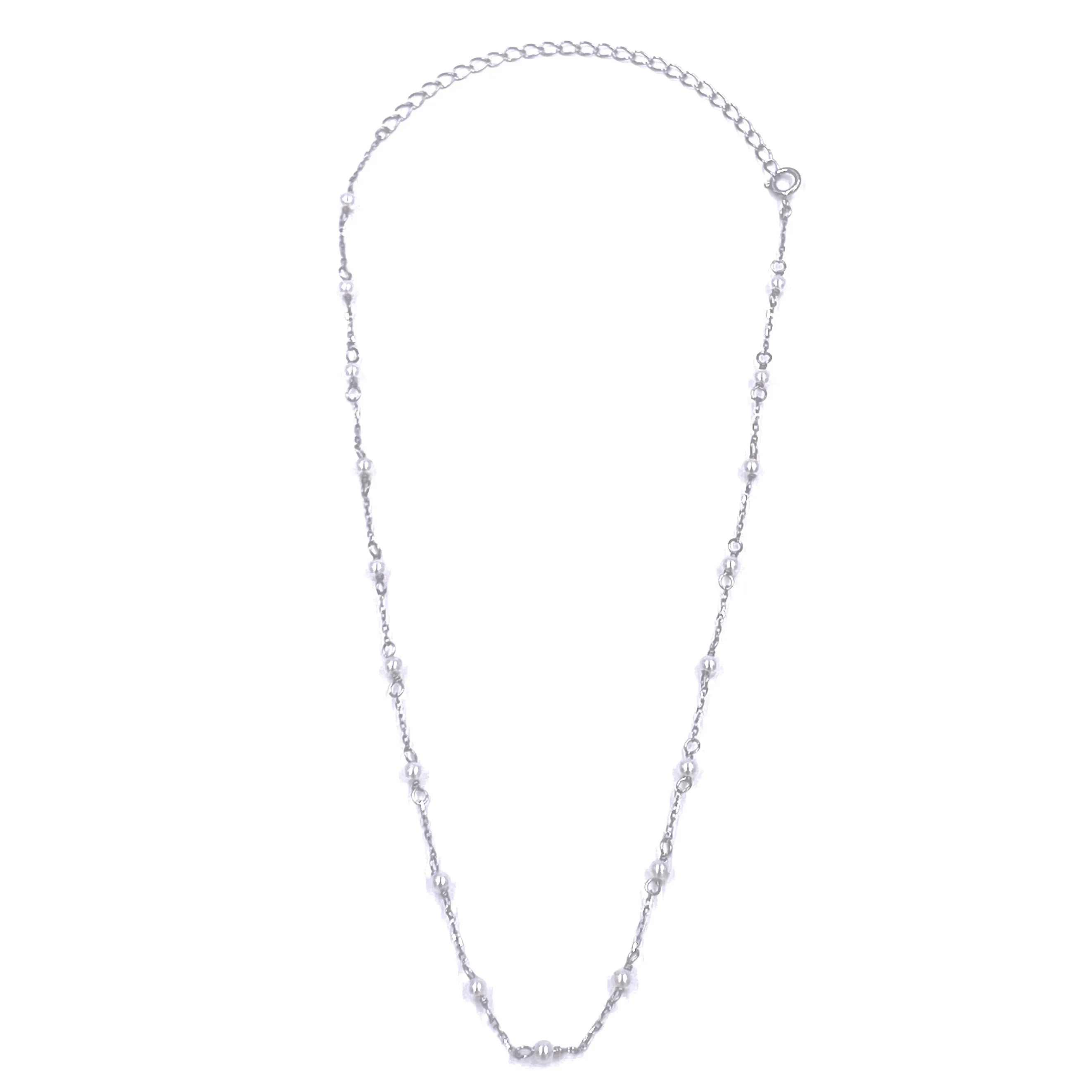 Ashley Gold Sterling Silver Pearl By The Yard Design Necklace