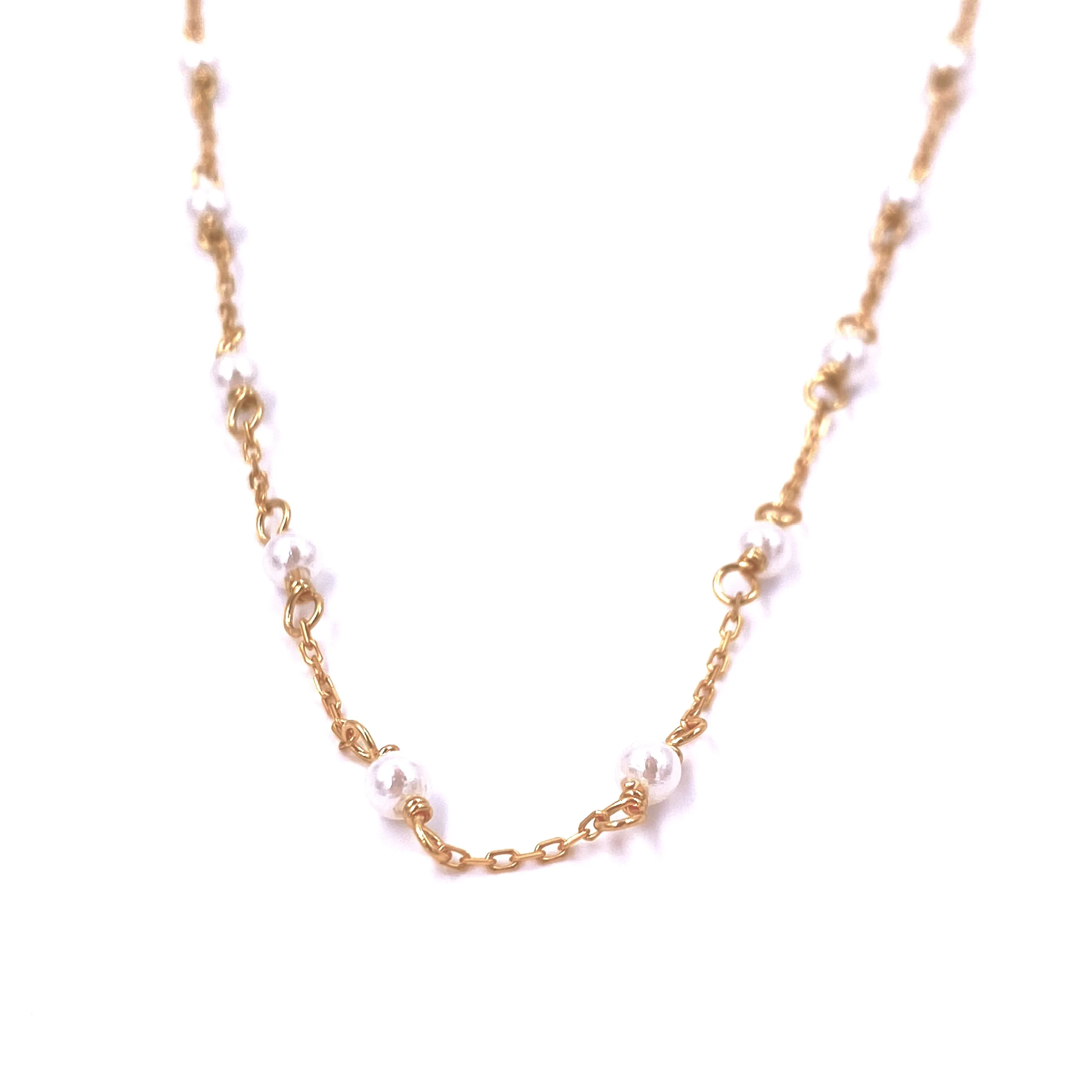 Ashley Gold Sterling Silver Pearl By The Yard Design Necklace