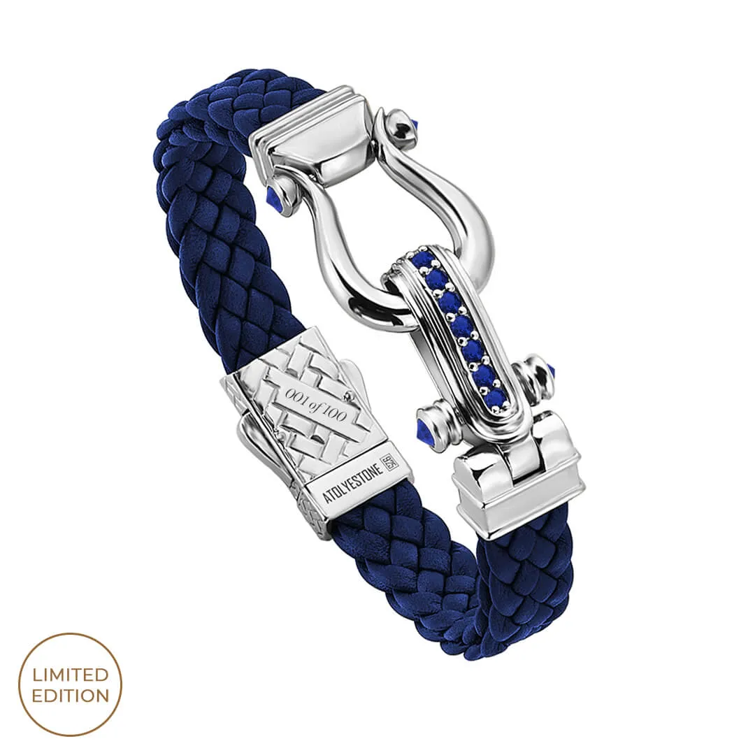 Atolyestone Iconic Sapphire Leather Bracelet