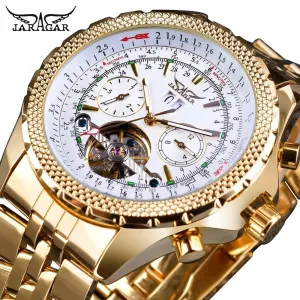 Aviator Man's Luxury Wrist Sport Multifunction Watch Automatic Tourbillion Design Movement Date Day,Week & Month Calendar Waterproof