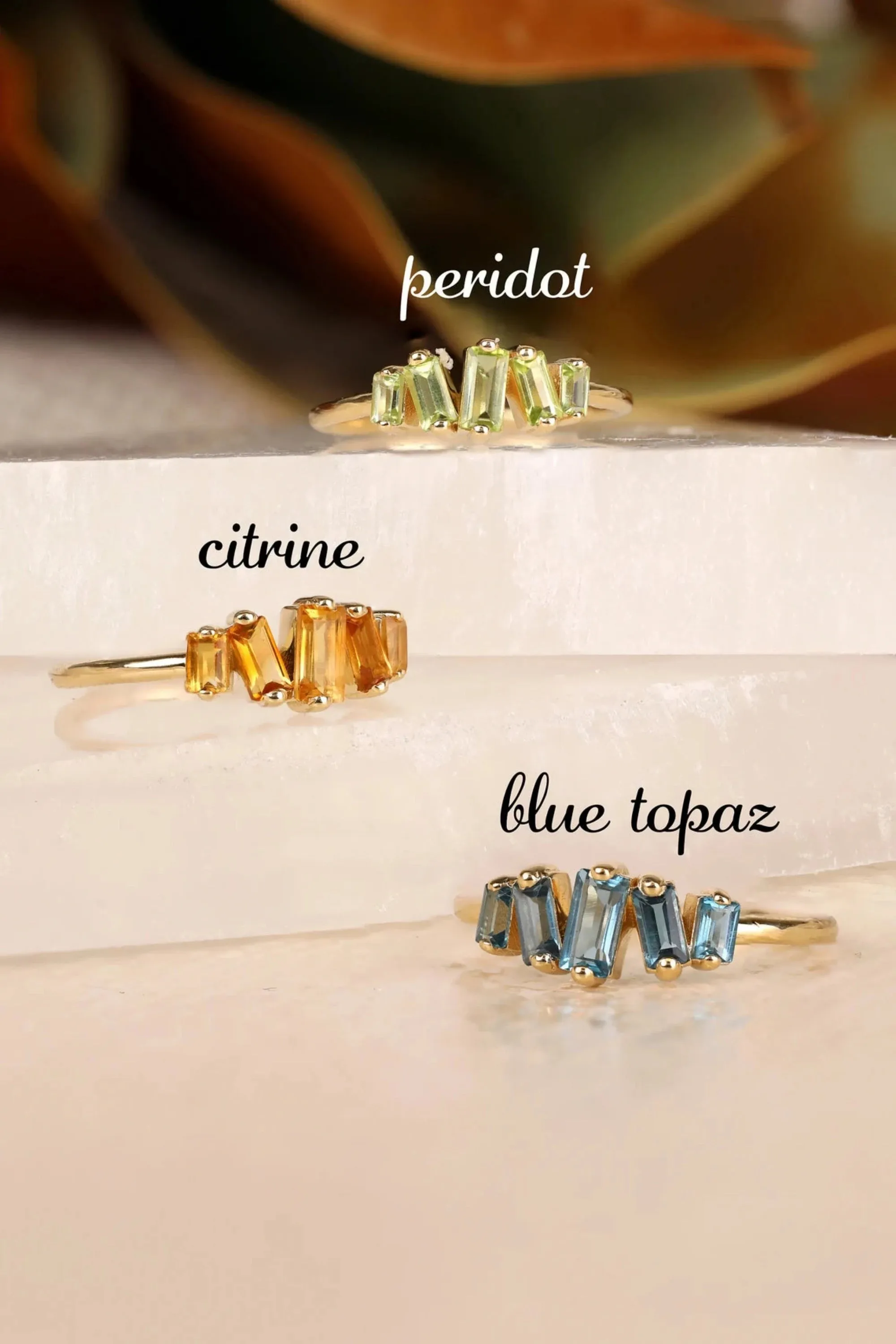 Baguette Citrine Cluster Ring, Lupita