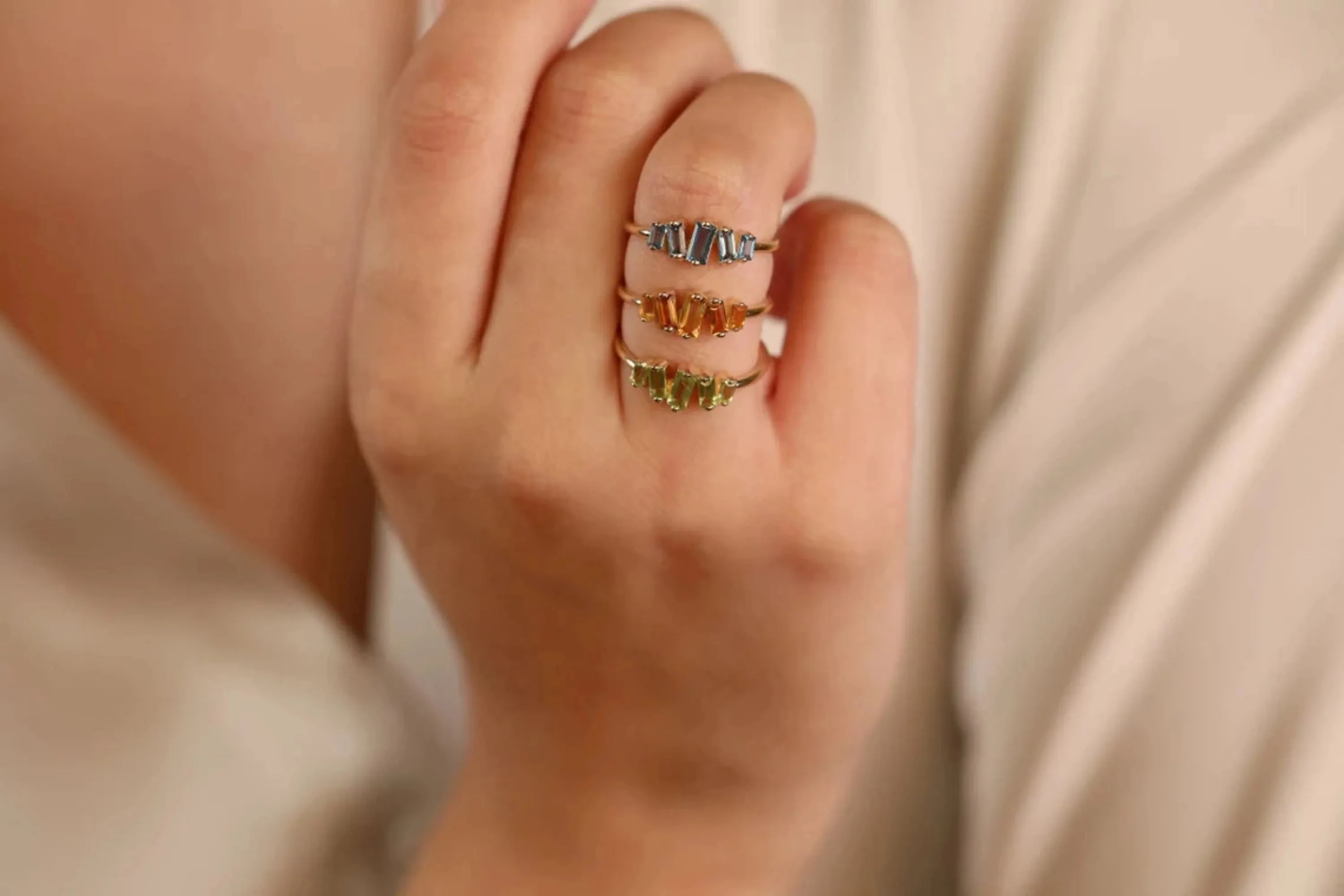 Baguette Citrine Cluster Ring, Lupita