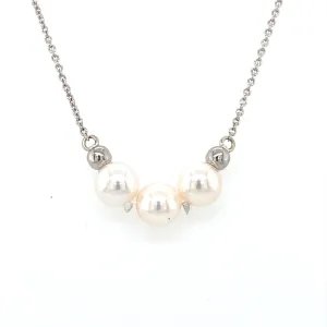 Beeghly & Co. 14 Karat Three Pearl Add-a-pearl Necklace AAP3-6014WB
