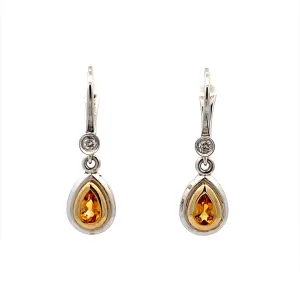 Beeghly & Co. Two-Tone Citrine Drop Earrings