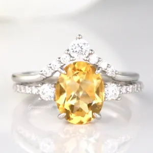 Bella Citrine Ring Set- Sterling Silver