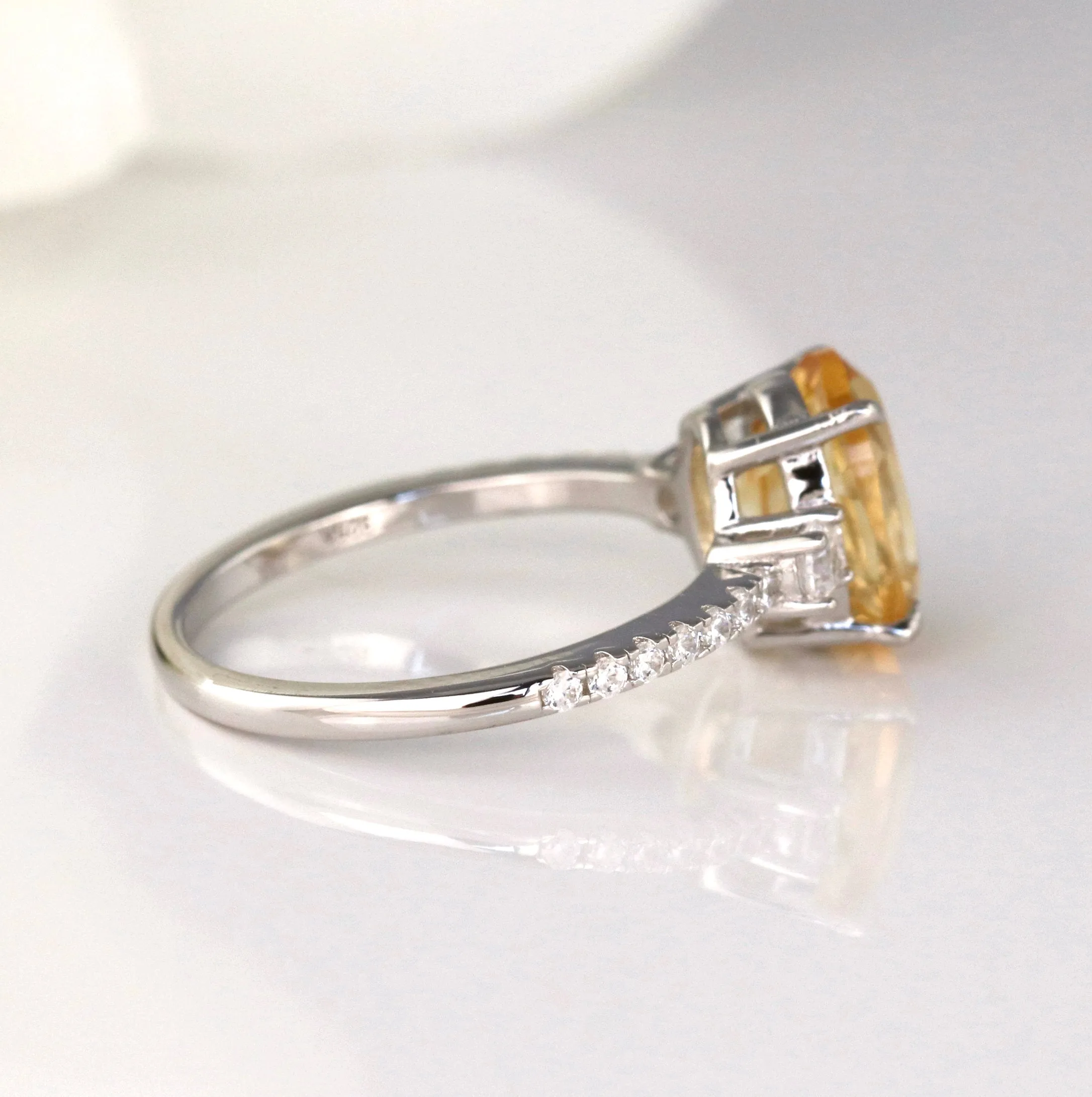Bella Citrine Ring Set- Sterling Silver