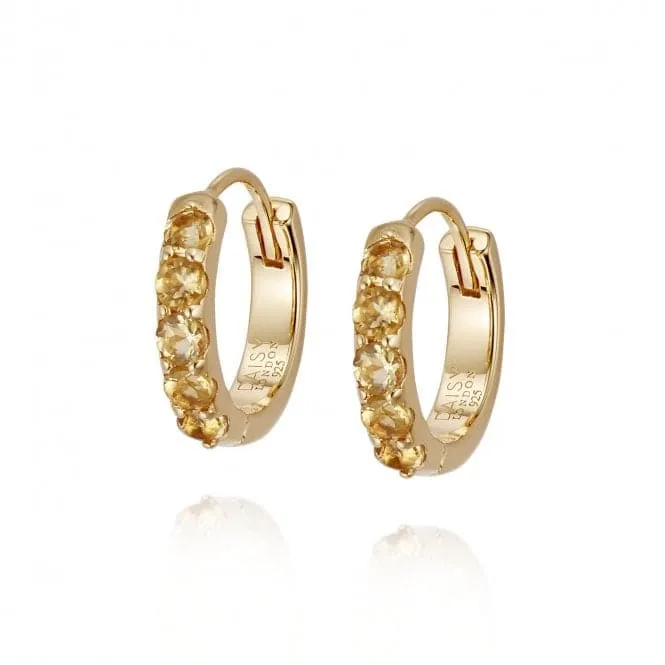 Beloved Citrine Huggie 18ct Gold Plated Earrings JE08_GP