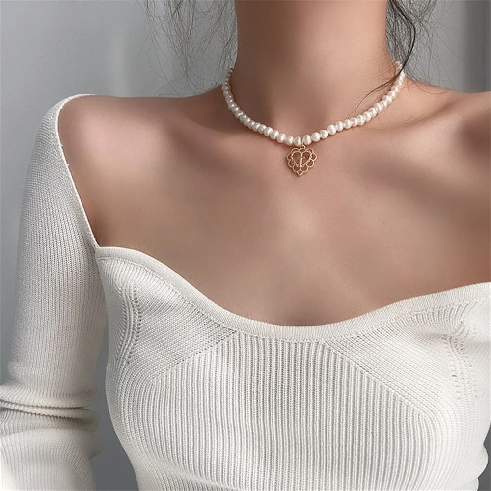 BerriesJam - 2024 Simulated Pearl Beaded Butterfly Pendant Necklace