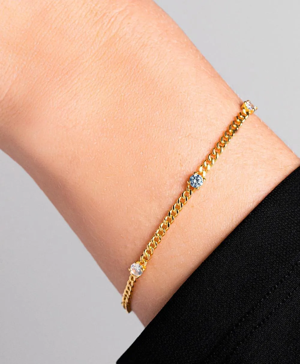 Birthstone Bracelet September 18ct Gold Plated