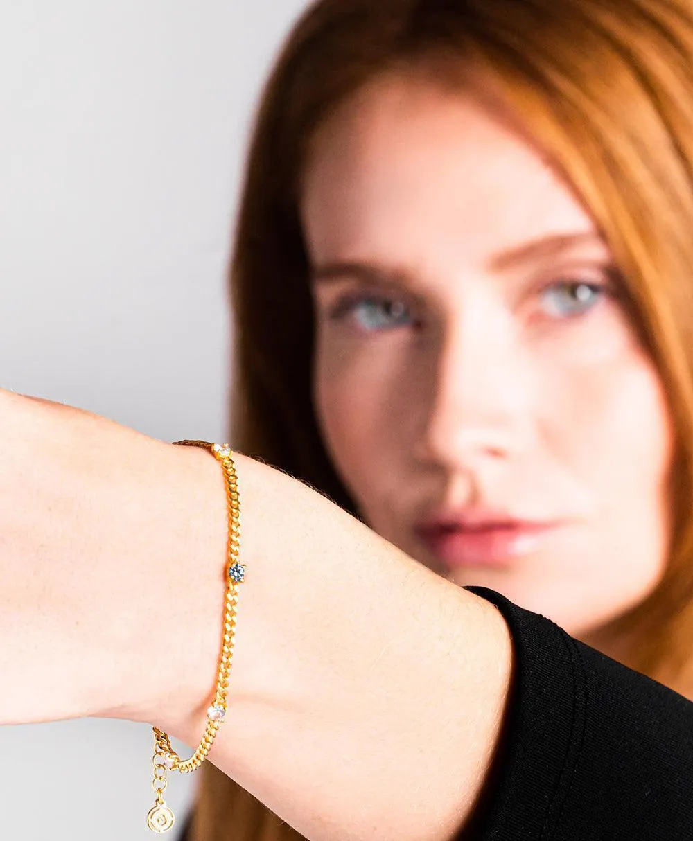 Birthstone Bracelet September 18ct Gold Plated