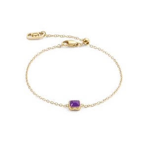 Birthstone February Bracelet Sugilite Gold