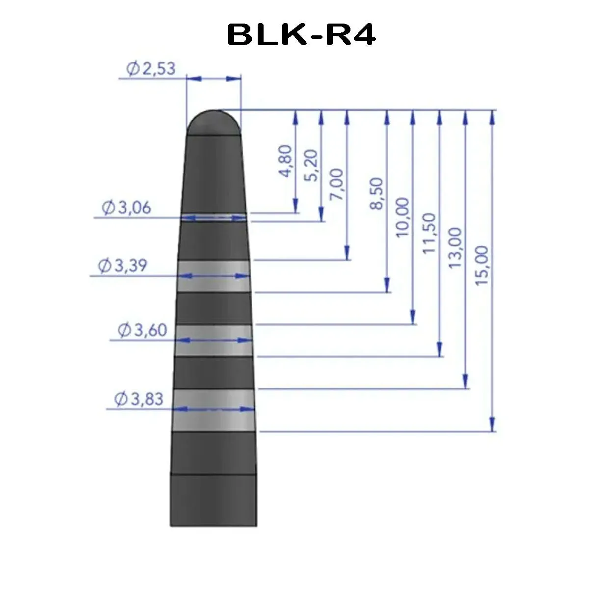 Black Ruby Osteotome R4 Curved Single Pack for Magnetic Mallet